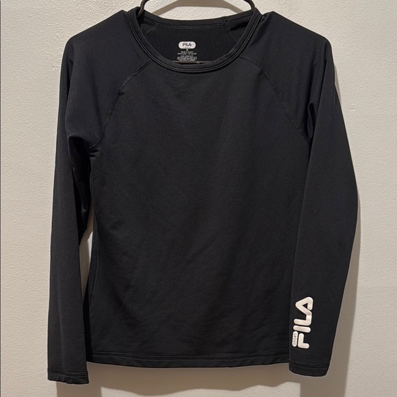 Fila Sport Workout Medium Black Long Sleeve Shirt - Picture 1 of 5